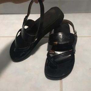 Custom made/hand made black leather sandals